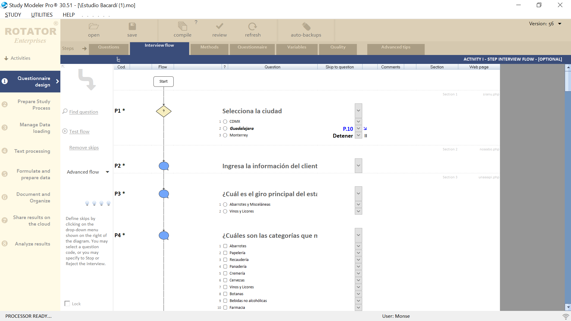 screenshot of Rotator Survey